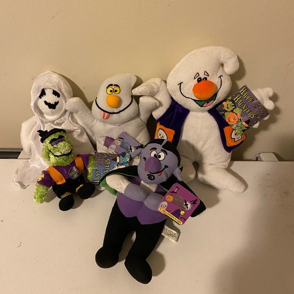 VTG NWT 2004 happy haunters 6” inch halloween sheets plush lot of 5 ghost - Picture 2 of 4